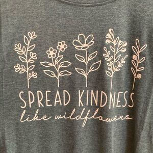 Spread Kindness like Wildflowers t-shirt shirt mental wellness top size XL green